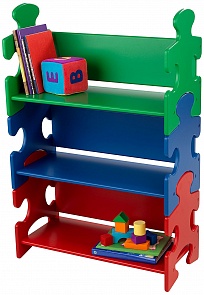 Система хранения Пазл в ярких цветах Puzzle Book Shelf Primary (KidKraft, 14400_KE)